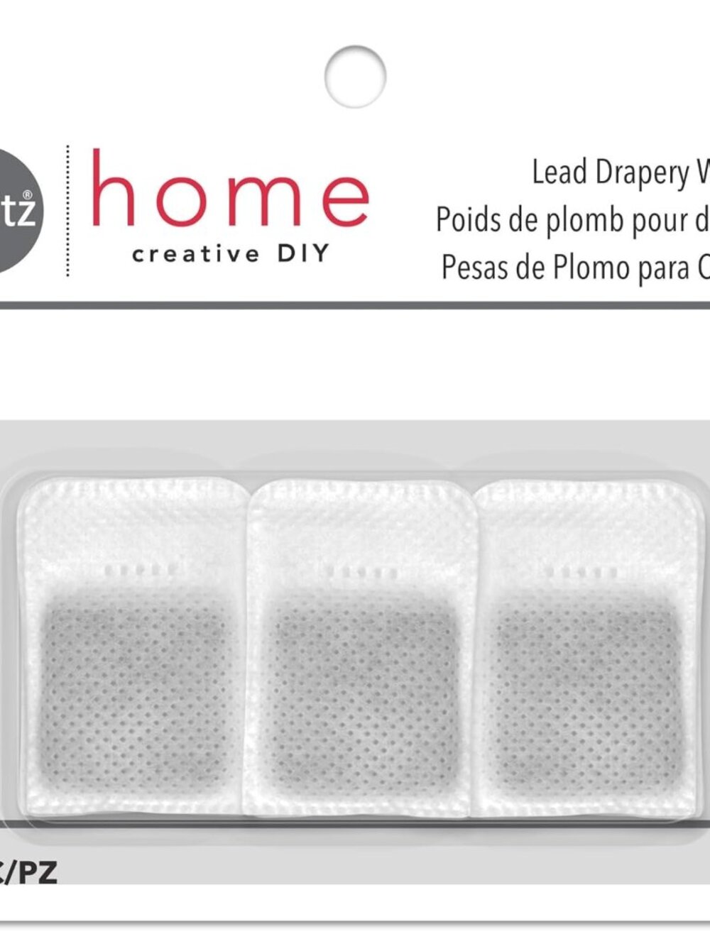 Home Covered Lead Drapery Weights, 12-Piece, White Pack of 1